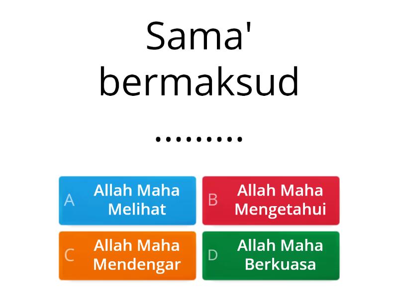 Akidah - Basar (Allah Maha Melihat) - Quiz