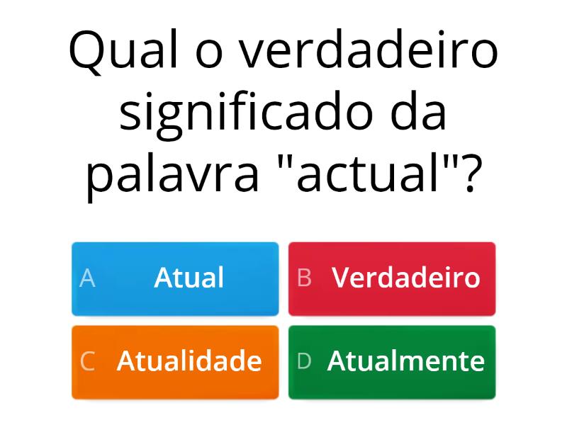 Falso Cognatos - Questionário