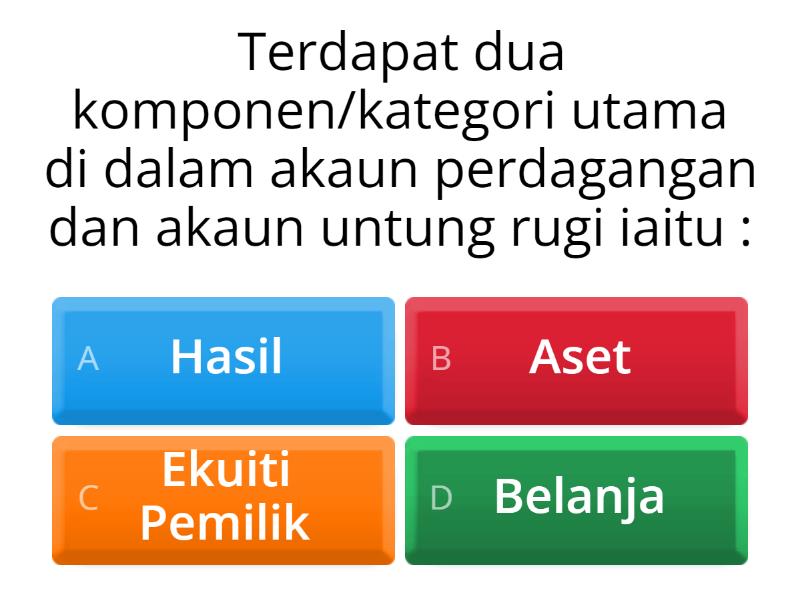 MODUL 2.2 ITEM KOMPONEN AKAUN PERDAGANGAN DAN UNTUNG RUGI - Kuiz