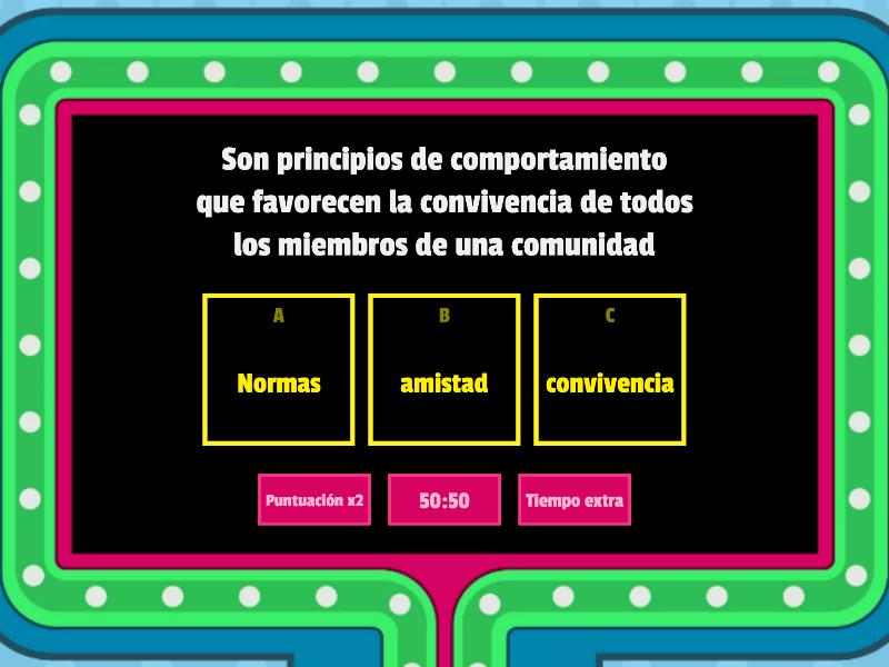 Las Normas, Derechos Y Deberes - Gameshow Quiz