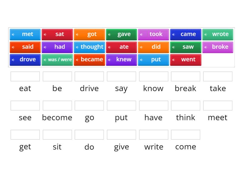 Irregular verbs - Match up