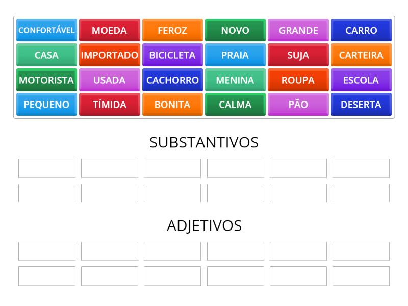 SUBSTANTIVOS E ADJETIVOS - Group sort