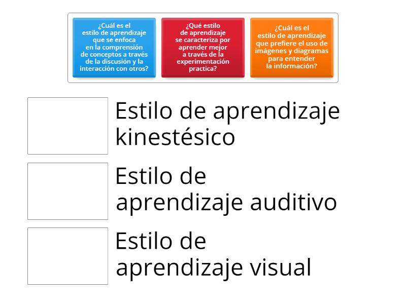 Estilos de aprendizaje - Match up