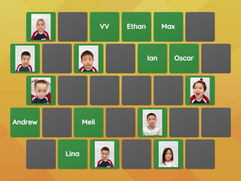 Name and face game - Matching pairs