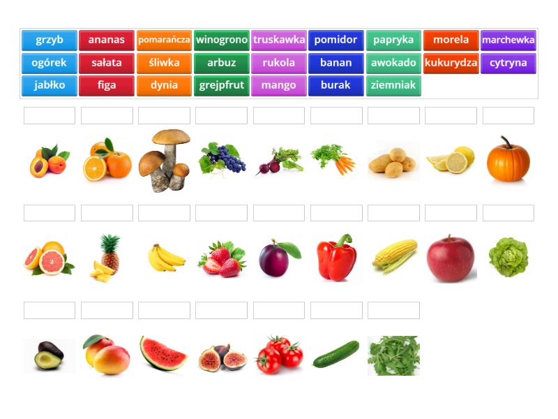 Owoce i warzywa 3 - Match up