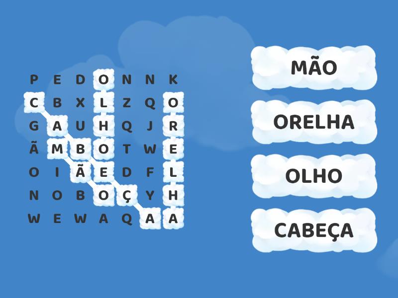 CRUZADINHA DAS PARTES DO CORPO - Wordsearch