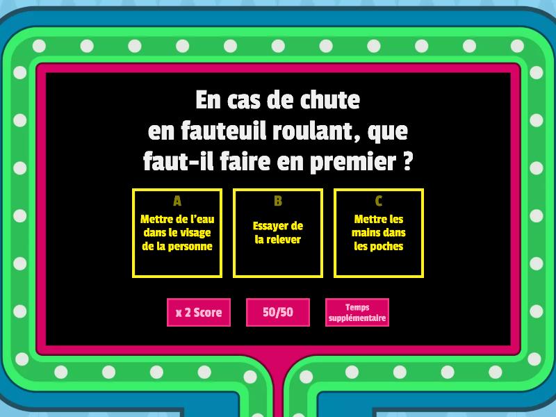 Les Bons Gestes En Cas D Accident En Fauteuil Roulant Gameshow Quiz