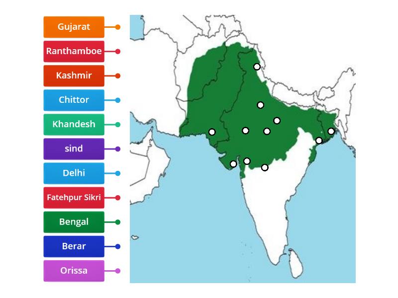 Mughal Empire Map Labelled Diagram   8c3ccbbd5d4a467dbd33050d5971e531