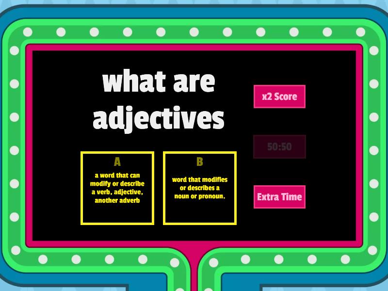 Adjectives And Adverb - Gameshow Quiz