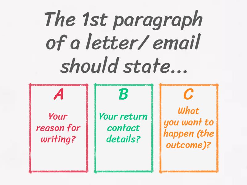 Letter/ Email writing comparison - Cuestionario