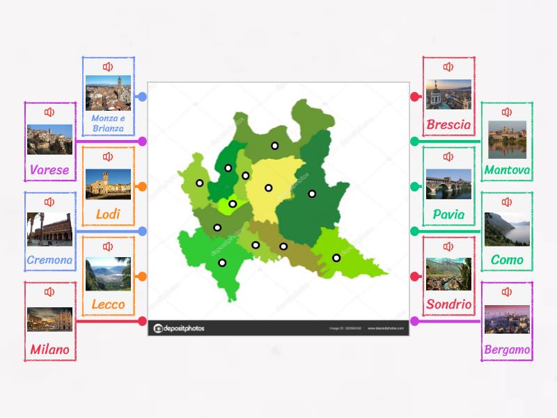 Le province della Lombardia - Labelled diagram
