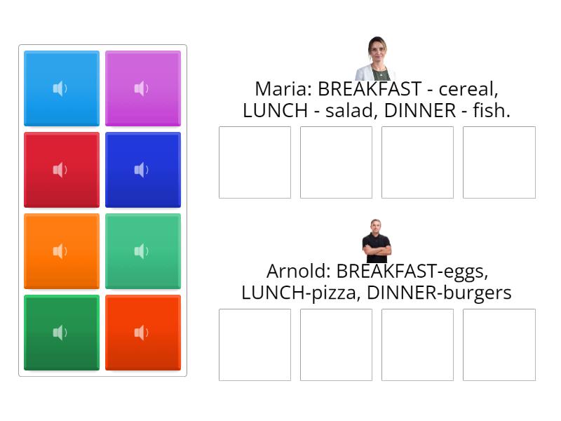 Star food - I like... for breakfast/lunch/dinner - Group sort