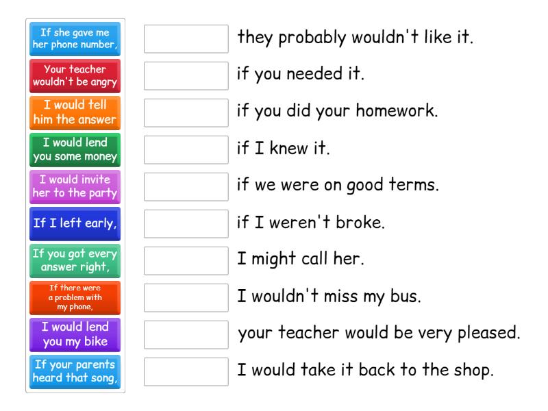 Second Conditionals - Match Up