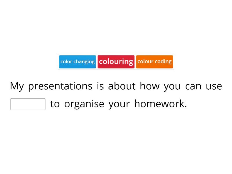 using colours to do homework british council