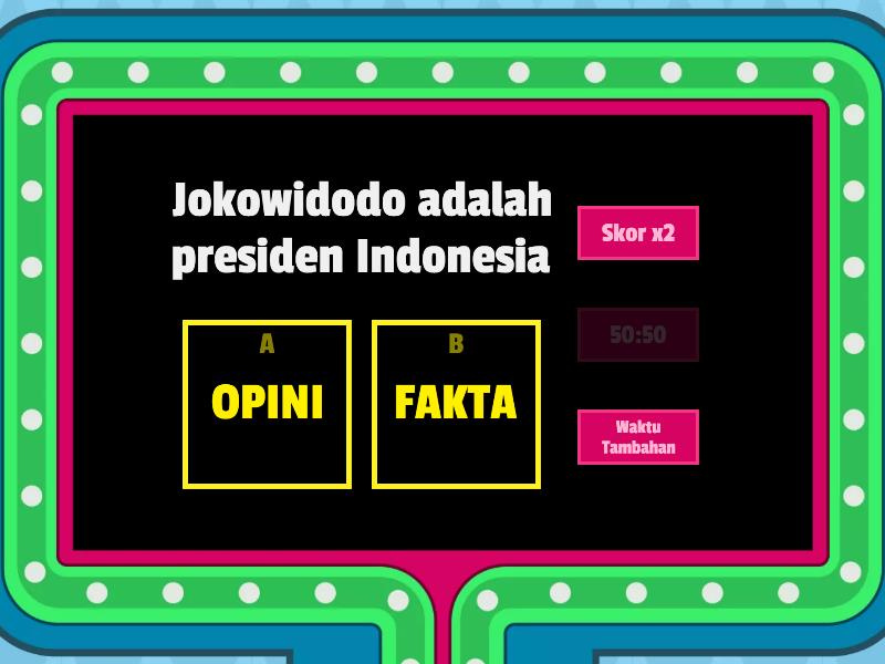 Menentukan Fakta Dan Opini - Gameshow Quiz