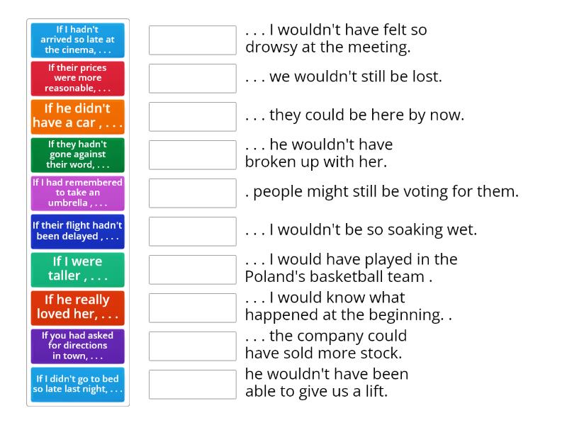 Mixed Conditionals - Advanced - Match up