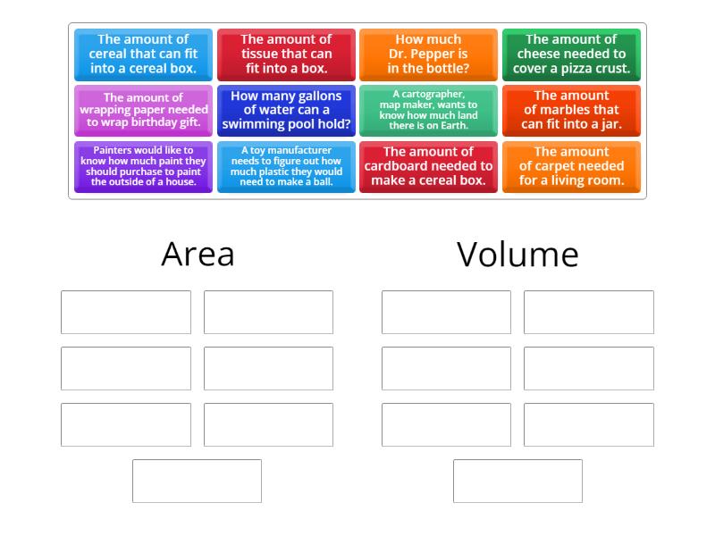 Area or Volume? - Group sort