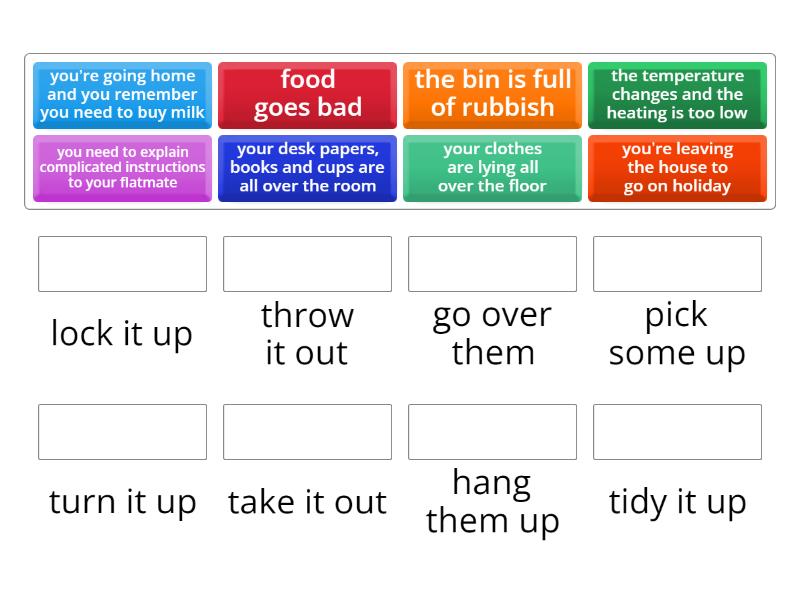 SO B1+ Unit 1C Phrasal verbs (housework) - match - Une las parejas