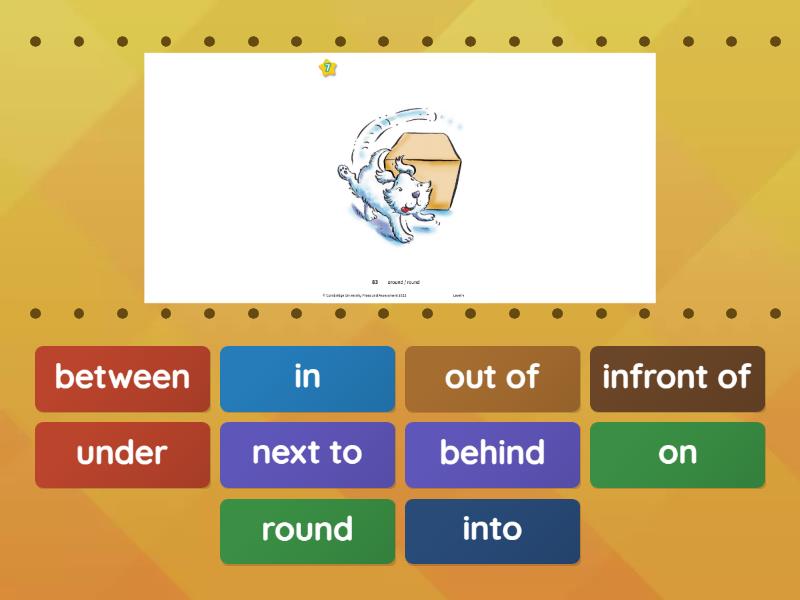 prepositions of place - Find the match