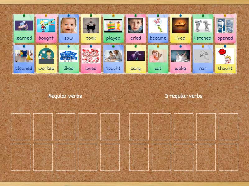 Regular and irregular verbs - Ordenar por grupo