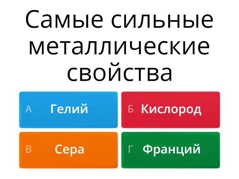 Периодическая система химических элементов Д.И.Менделеева - Quiz