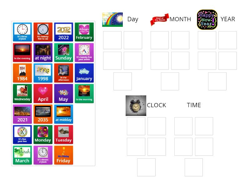 DAY MONTH YEAR TIME CLOCK - Group sort