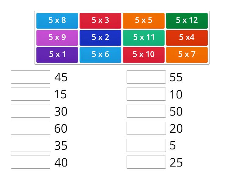 5-times-tables-match-up