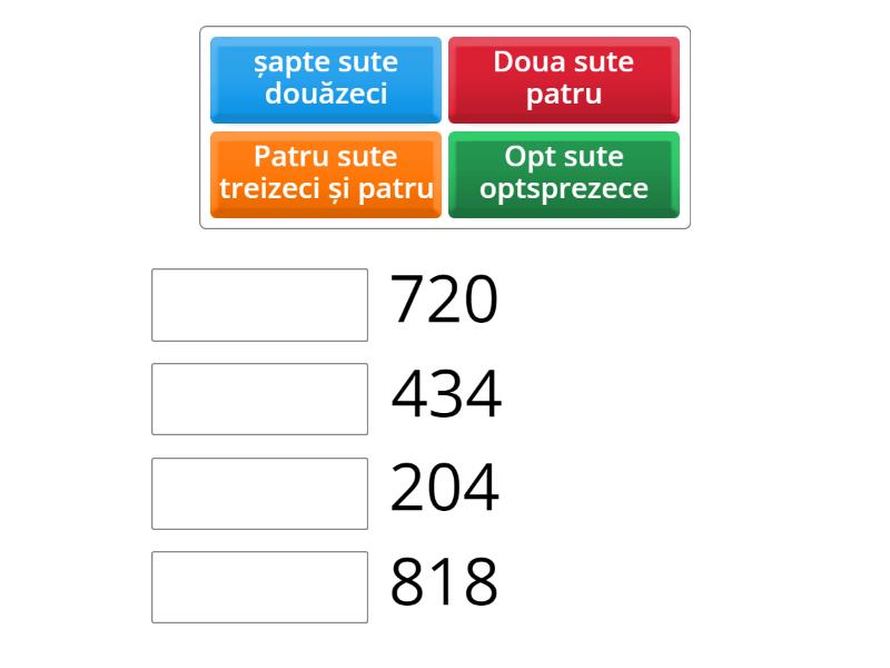 Citirea Si Scrierea Numerelor - Match Up