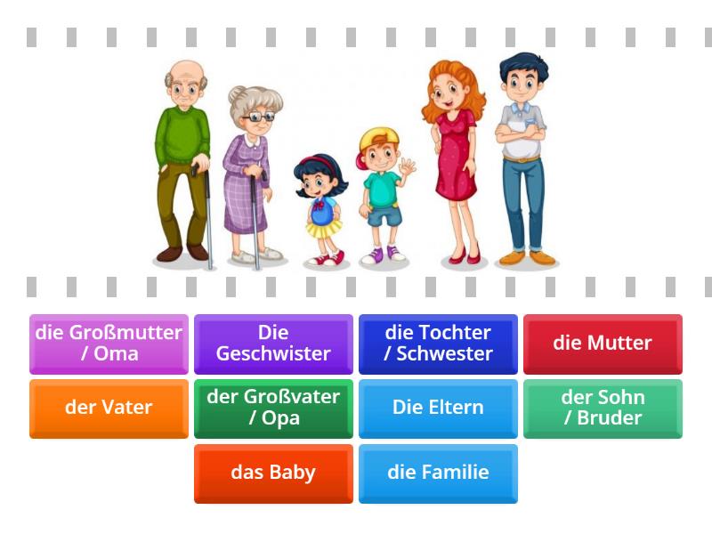 Die Familie Wortschatz - Find the match