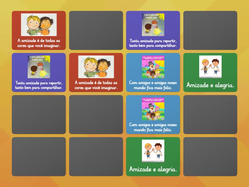 Jogo da memória da amizade - Combine os pares