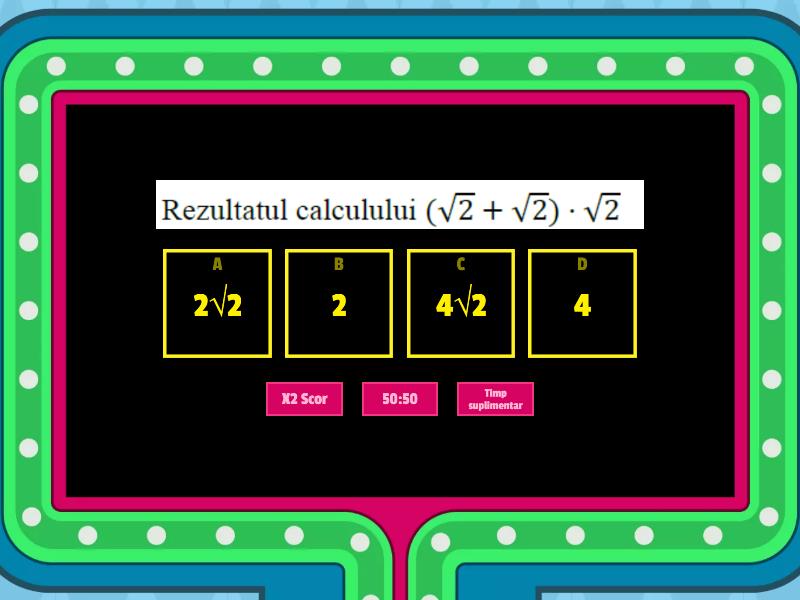 Recapitulare -Operații Cu Numere Reale. - Gameshow Quiz