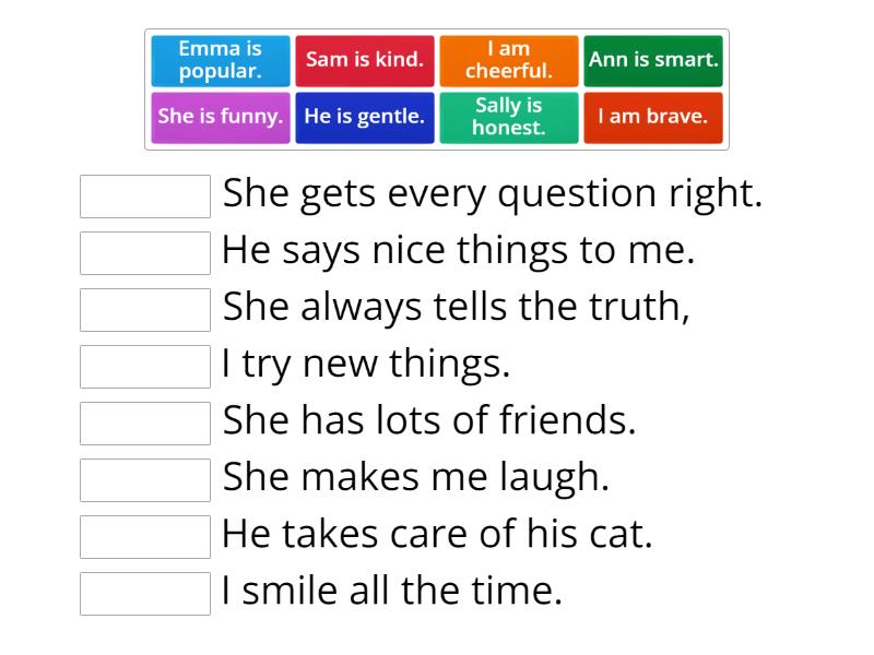 Describing people - Match up