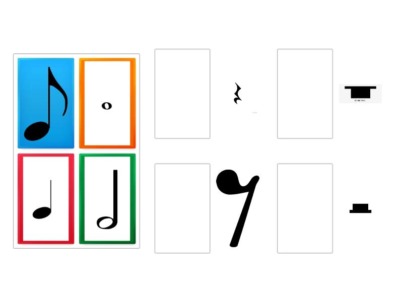 Group 1: Identify music notes and rest symbols - Match up