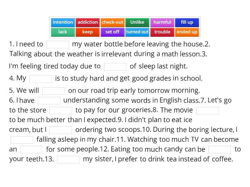Bad habits revision (FCE listening) part 1 - Complete the sentence