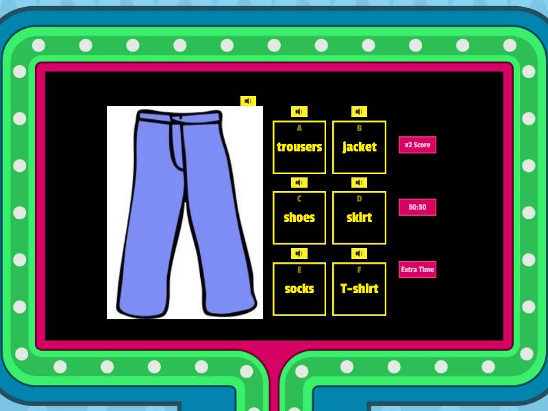 KB 1 unit 8 my clothes reading - Gameshow quiz