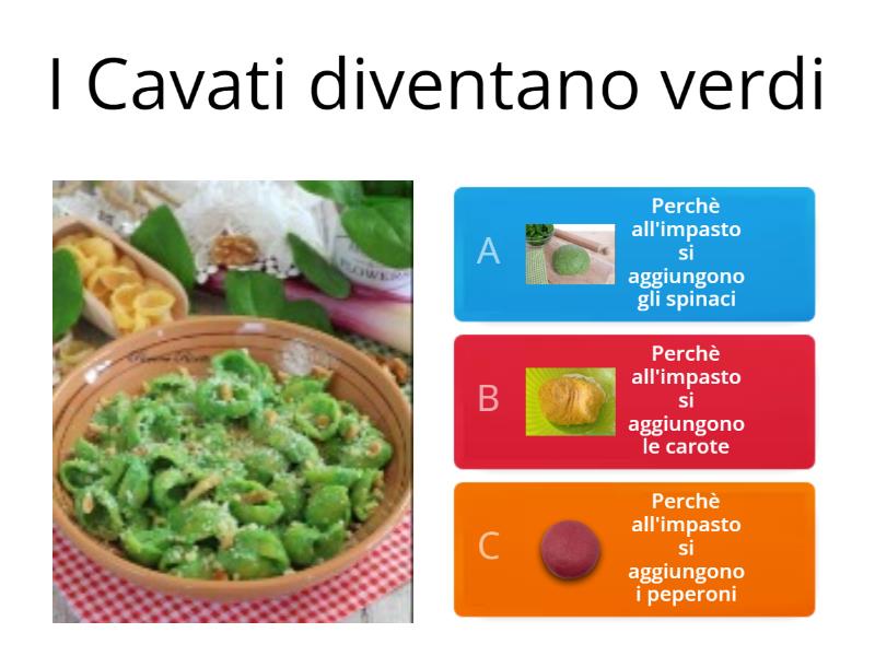 Cavati verdi con verdura e ricotta - Quiz