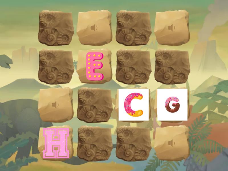 Alphabet flying memory game - Matching pairs