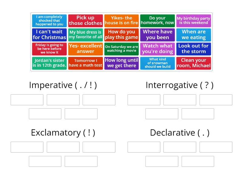 ELA: Types of Sentences - Group sort