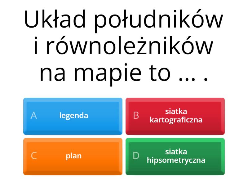 Geografia Klasa V - Mapa I Skala - Quiz