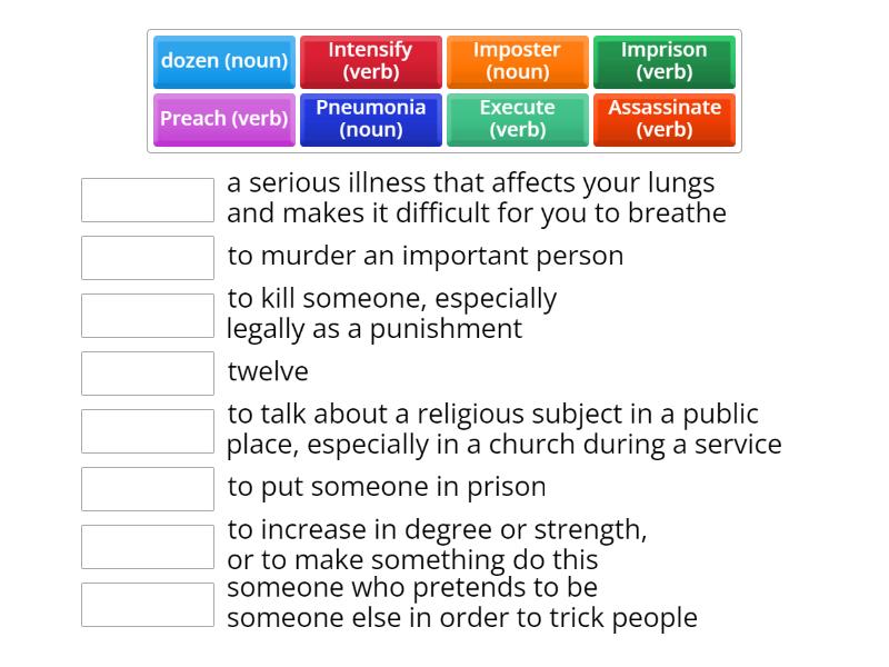 Listening Vocab - Match up