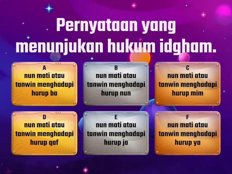 Hukum Nun Mati Dan Tanwin - Quiz