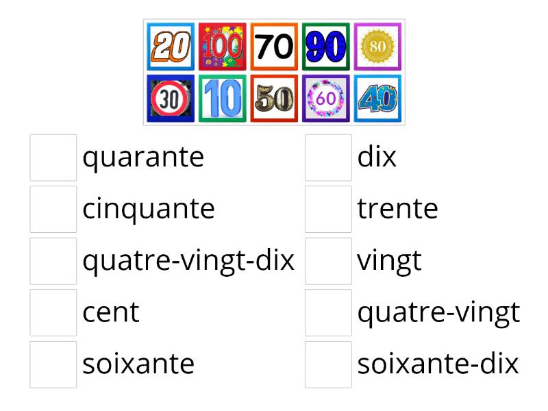 KS2 French - Matching multiples of 10 - Match up