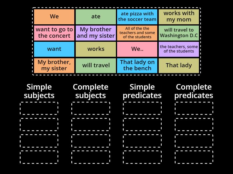 Group the following word/words - Group sort