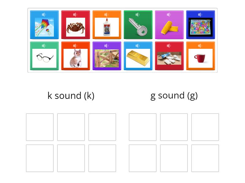 initial k sound (k) & g sound (g) - Group sort