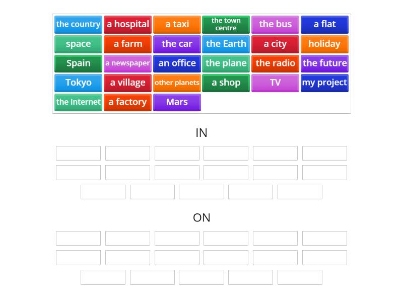 Project 3 - 2C - prepositions IN, ON - Group sort