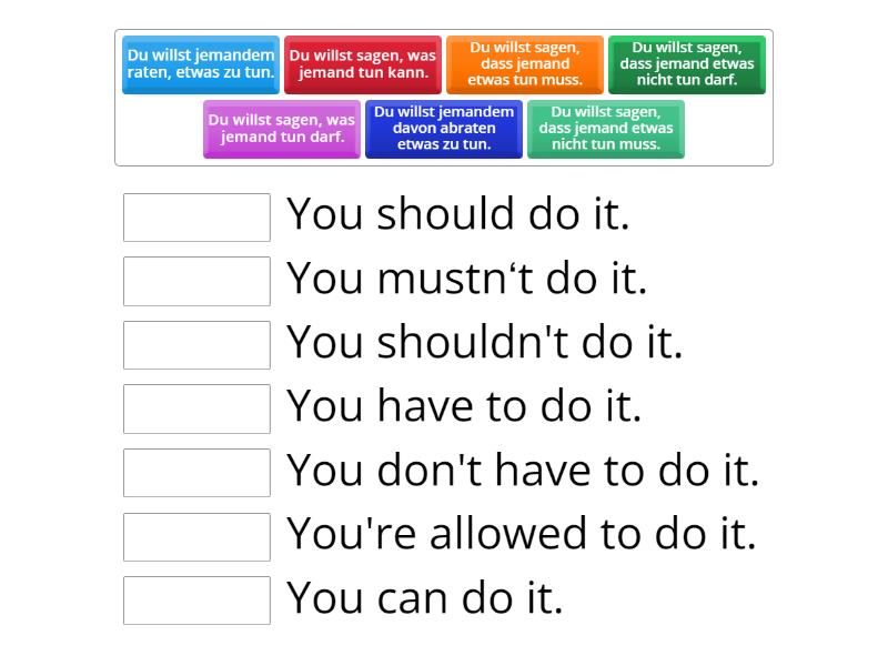 Modal Verbs - Match Up