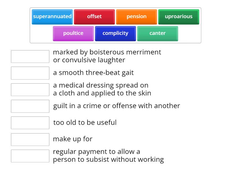 Chapter 9 Vocabulary Animal Farm - Match up