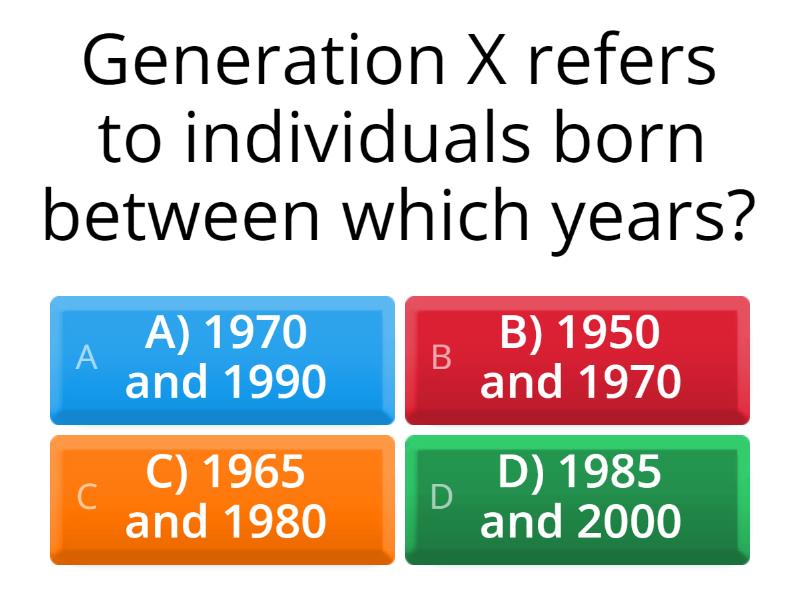 DIFFERENT GENERATIONS - Quiz