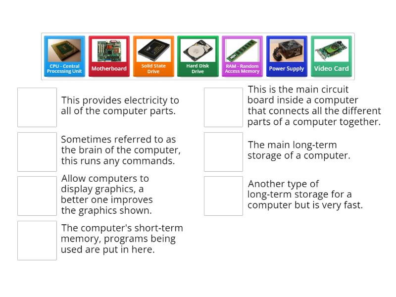 Match the Computer Parts - Match up