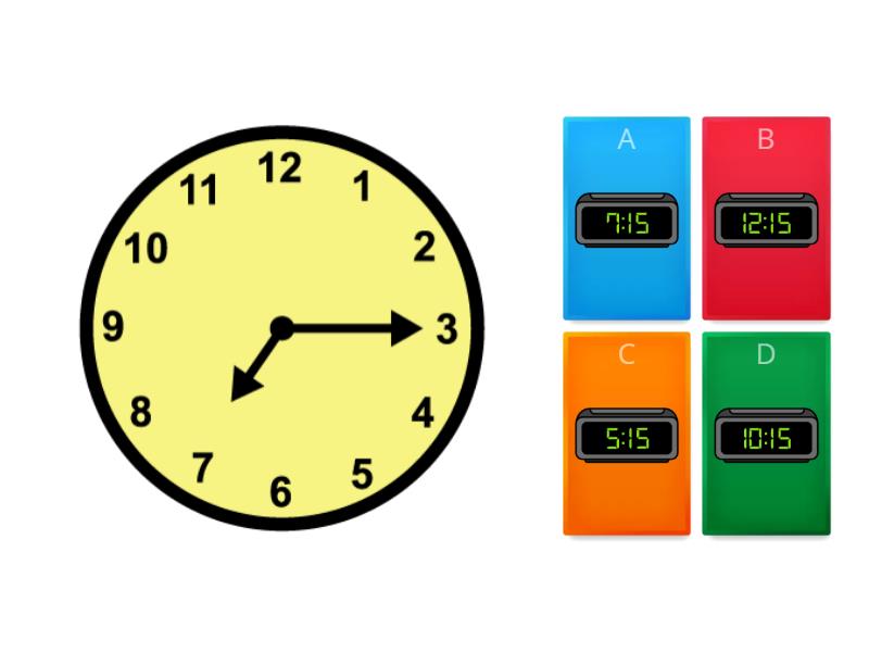 Reading Clock (15minute interval) Quiz